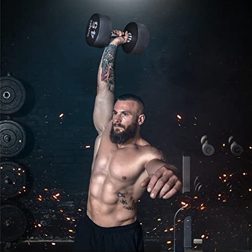 Yes4All Urethane Dumbbell with Anti-Slip Knurled Handle 5-50 LB for Muscle Building - Sold Individually - color: A. 5 Pounds