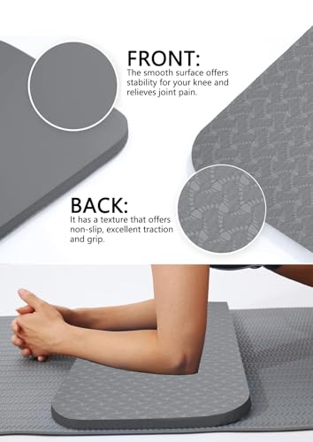 Yoga Knee Support Pad for Women Pilates Kneeling Cushion | Elbows Wrist Hands Head Foam Extra Thick Men Exercise Knees Pads Set of 6 Pieces - color: Gray