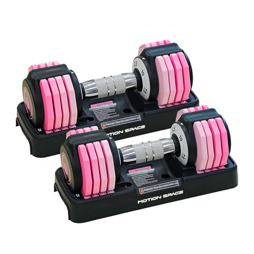Adjustable Dumbbells Set, 1-Sec Fast Adjustable 5 Free Weights, Premium Comfort Non-slip Metal Handle, Compact Size for Full Body Home Workout