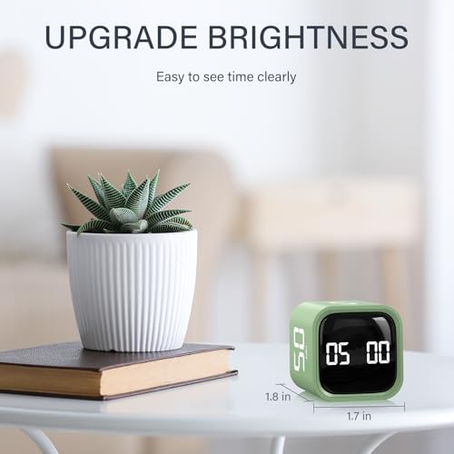 Rotating Pomodoro Timer 5, 25, 10 50 Minutes Preset, Desk Productivity Flip Timer, ADHD Tool Cube Countdown Stopwatch, Vibration/High/Low Volume/Custom Modes, for Work, Study, Back to School, Green - color: Green