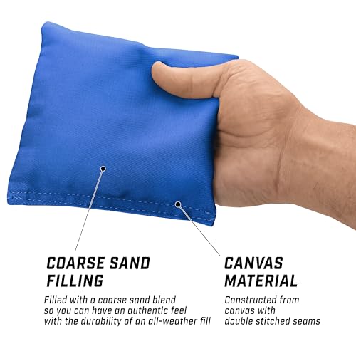 GoSports Classic Cornhole Bean Bags Set of 4-16 Colors Available - Regulation All Weather, Mix and Match - color: Royal Blue