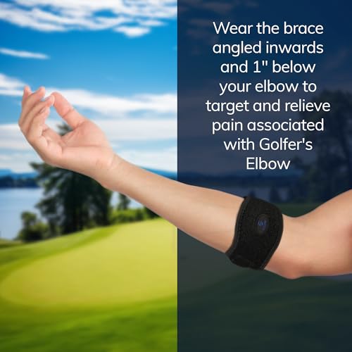 Fittest Pro Tennis Elbow Brace 2 Pack for Men & Women, Adjustable Compression Pad Elbow Strap for Tendonitis Pain Relief, Golfers Elbow Brace Support (Black) - color: Black