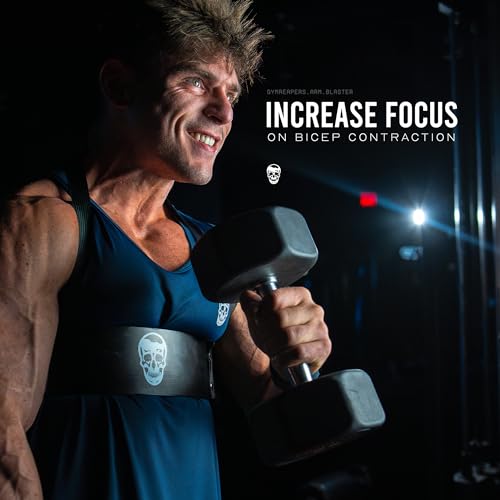 Gymreapers Bicep Arm Blaster - Bicep Curl Isolator w/Contoured, Padded Edges - Adjustable Bicep Bomber for Weightlifting & Bodybuilding - color: Black