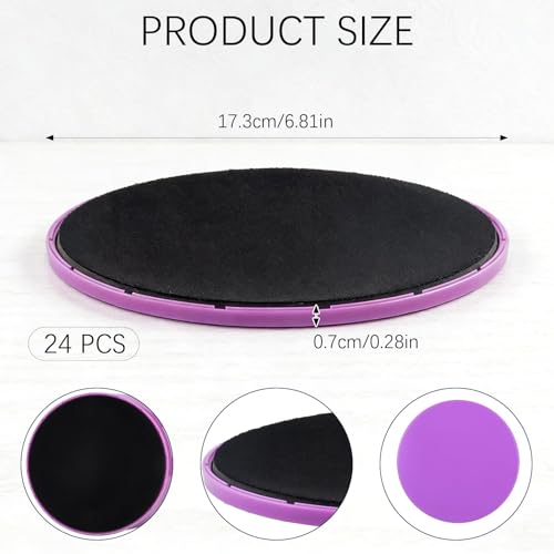 24 Pcs Core Sliders for Working Out Abdominal Exercise Discs Dual Sided Workout Disc Fitness Sliders Exercise Gear for Gym Floors Training Abdominal Core Strength