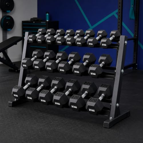 Rubber Hex Chrome Dumbbell Complete Package Set