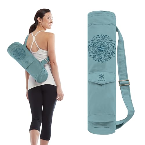 Gaiam Cargo Yoga Mat Bag, Full-Zipper Yoga Mat Carrier with Adjustable Strap, Front & Exterior Phone Pocket with Earbuds Slit, Stylish & Functional Fitness Mat Holder for Women & Men | Fits Most Mats | Front Zip Pocket | Phone Pocket & Earbuds Slit | Adju