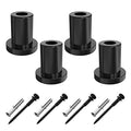ZEKOO 1-3/8" Barn Door Hardware Spacers with Lag Bolts Wall Anchor, 4 Sets | Heavy Duty Sliding Door Hardware Rail Spacers Replacement for Connecting Track, Carbon Steel Connection Device, Matte Black - size: 1-3/8'' 4-PCS