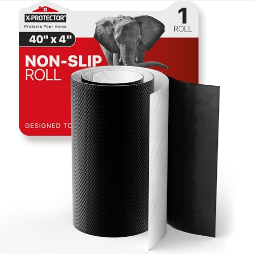 X-Protector Non Slip Pad - 1 Black Roll, 40 x 4 - Premium Silicone Feet to Keep Furniture from Sliding - Non Slip Floor Protectors for Furniture and Appliances - Forget About Sliding Objects! - size: 1 PC 40 x 4 inch (Black Silicone)