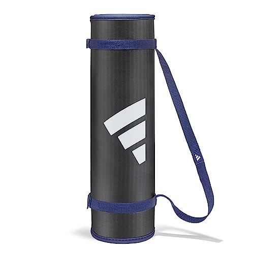 adidas 10mm Extra Thick Training Mat with Carrying Strap and Non-Slip Textured Base - Cushioned Workout Mat for Home Gym, Floor Workouts, and Intense Exercises - Portable and Durable - color: Blue