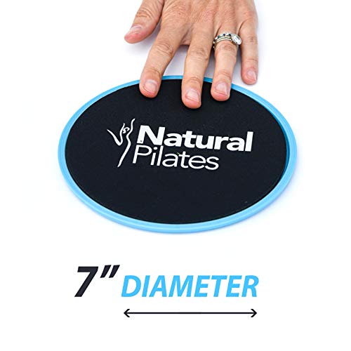 Natural Pilates Core Sliders - Dual Sided Sliders for Workouts on Carpet & Hardwood Floors, Exercise Sliders for Abs Legs and Butt, Ab disc Sliders for Workout, Core disc Sliders for Carpet