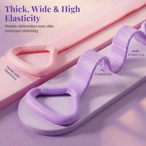 Exercise Band - Figure 8 Resistance Bands with Handles, 30 lb Tension Rope for Arm/Back/Shoulder Training, Workout Equipment for Physical Therapy, Rehabilitation, Yoga, Pilates, Stretching - color: Purple