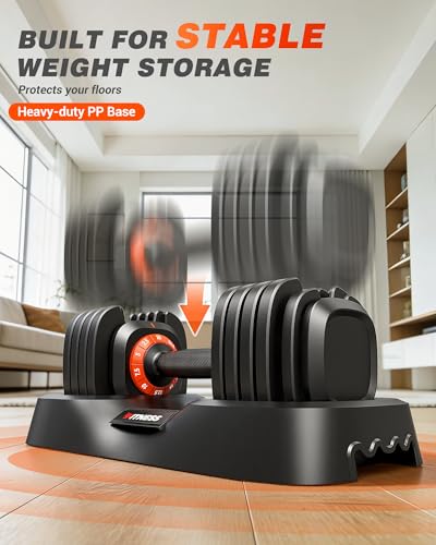 Rendpas Adjustable Dumbbells Set 25/55/80lbs, 10-in-1/16-in-1 Free Weights Set, 1-Second Quick Adjust,Space-Saving Home Gym Strength Training for Men Women - size: 25LBS Pair-10 Weights