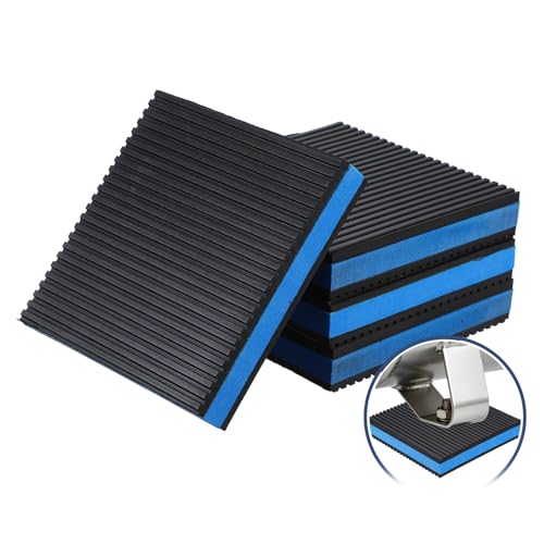 HARFINGTON 4Pcs Rubber Anti-Vibration Pads 5" x 5" x 7/8" Heavy Duty EVA Vibration Isolation Mats for HVAC Washers Compressors Treadmills Air Conditioner - size: 5"