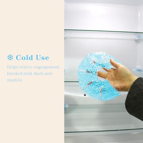Hot/Cold Breast Gel Ice Packs Breast Cooling/Heat Pads Relief for Breastfeeding, Nursing Pain, Mastitis, Engorgement, Swelling, Plugged Ducts | Boost Milk Let-Down & Production,2 Pack (Blue) - color: Blue