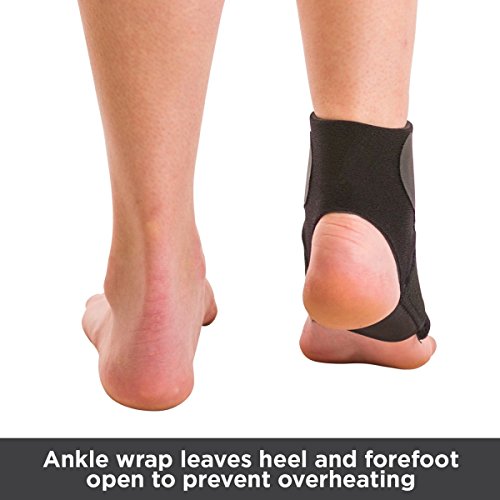 BraceAbility Neoprene Water-Resistant Ankle Brace | Compression Foot Wrap for Swimming, Running, Surfing, Diving, Exercise, Athletic Support & Protection, Sprains, Tendonitis and PTTD Pain (L/XL) - size: Large/X-Large (Pack of 1)