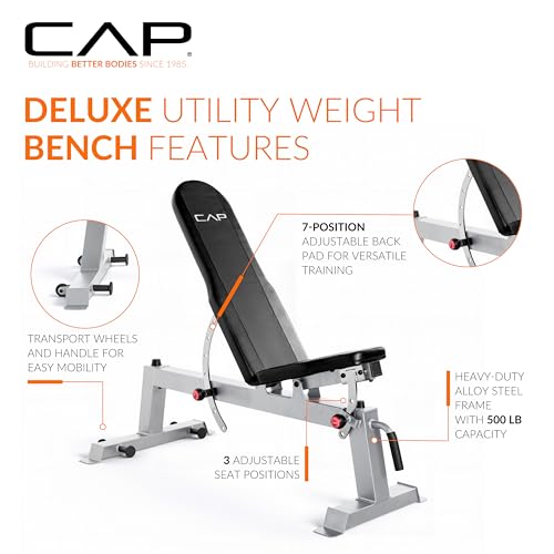 CAP Barbell Deluxe Utility Weight Bench Color Series