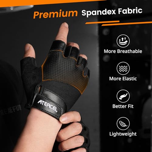 ATERCEL Premium Leather Workout Gloves, Ideal for Men and Women, Suitable for Weightlifting, Gym, Cycling - size: X-Large