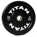 Titan Fitness Economy Series Black Olympic Bumper Plates, Durable Rubber Exterior with Steel Core, Weightlifting and Strength Training Weight Plate - size: 35 LB Single