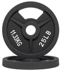 Fitvids 2-Inch Olympic and 1-Inch Standard Cast Iron Weight Plate for Strength Training & Weightlifting, Multiple Weights Available - color: Olympic (2-Inch Center), style: 25LB Pair