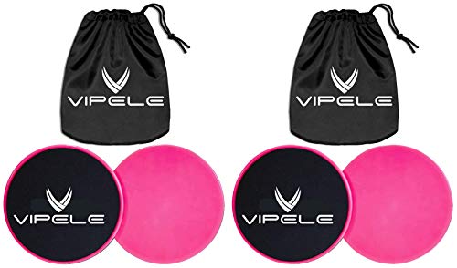 Core Sliders. Dual Sided Use on Carpet or Hardwood Floors. Abdominal Exercise Equipment - color: 2-Pack Pink