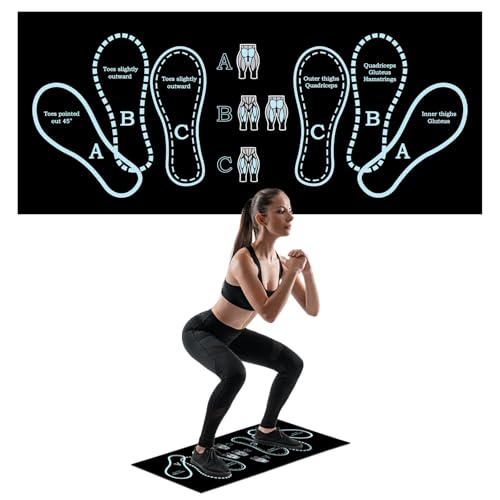 Anti-Slip Squat Mat, Squat Mat with Foot Position Sports Accessories for Home Workout, Anti-Slip & Shock-Absorbing Scientific Design Suitable for Home & Gym Use - color: Blue