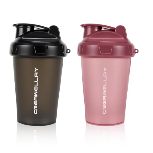 2 Pack Shaker Bottles for Protein Mixes, 17 oz Small Protein Shaker Bottle with Handle, Gym Shaker Cups with Blending Ball for Pre Workout, BPA-Free & Dishwasher Safe (Black, Pink) - color: Pink,Black