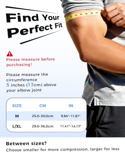 [360° Full Compression] Copper Arm Sleeves for Men & Women, [Ultra Breathable] Arm Brace for Forearm, Bicep, Triceps, Tennis Elbow, Basketball, Golf, Arthritis, Tendonitis, Bursitis - size: L/XL
