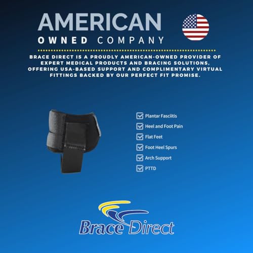 Brace Direct Plantar Fasciitis Day Splint for All-Day Relief - Walking Strap for Fascia Stretching, Arch and Heel Support for Flat Feet, Heel Spurs, and Foot Pain S/M - Fits Ankle Circ 9.5-12.5 - size: S-M