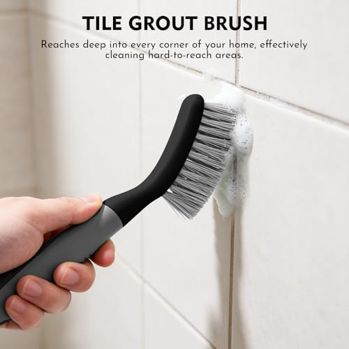 SetSail Scrub Brush, Heavy-Duty Scrub Brushes for Cleaning,Black Grey - color: Black Grey, size: 4-pack