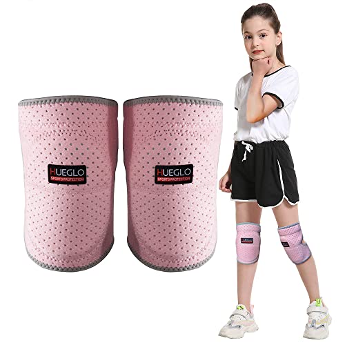 HUEGLO Dance Volleyball Knee Pads for Girl,Soft Cushion for Work,Pink,Small | Soft Sponge Pads Prevents Floor Burns,Adjustable Breathable Velcro Straps for Secure Fit.Comfortable for Youth Dance,Sport - color: Pink, size: Small