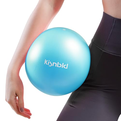 kisnbld Small Exercise Ball, 9 Inch Mini Pilates Ball, Anti Burst and Slip Resistant Mini Yoga Ball for Stability, Fitness, Physical Therapy, Stretching & Core Strength Workout at Home Gym & Office - color: 1Cerulean Blue