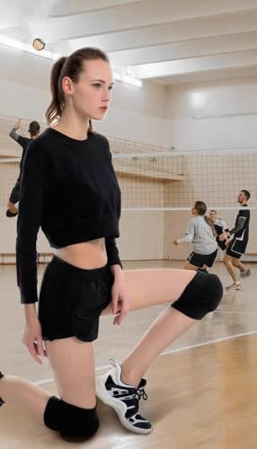 Knee Pads for Women & Girls, Volleyball Knee Pads Soft Breathable Elastic Knee Brace for Dancing Football Yoga Basketball Skating, Protective Knee Support for Adults (Large) - size: Large
