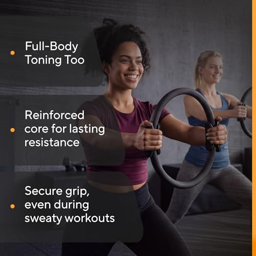 Pilates Ring Circle, Magic Circle Pilates Ring, Inner Thigh Exercise Equipment, Fitness Rings for Women, Thigh Master Inner Thigh Exerciser, Yoga Ring Pilates Equipment for Home Workouts - color: Carbon Black