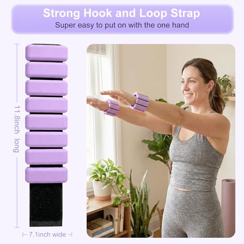 Wrist Ankle Weights for Women, Adjustable Silicone Wrist & Ankle Weights, Wearable Pilates Weighted Bracelet for Strength Training Walking Yoga Physical Therapy Home Workouts - color: Purple