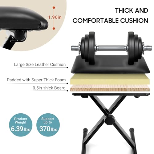 CAHAYA Keyboard Bench X-Style Height Adjustable 16.3-19.6in Padded Cushion Piano Stool Bench Keyboard Chair for Keyboards Piano CY0257 - color: Black, style: Standard Version