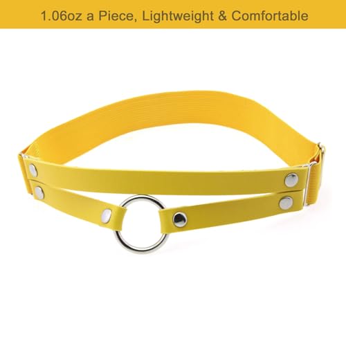 Adjustable O-ring Leg Garter, Elastic Thigh Garters Belt for Women, 1 Pair - color: Yellow