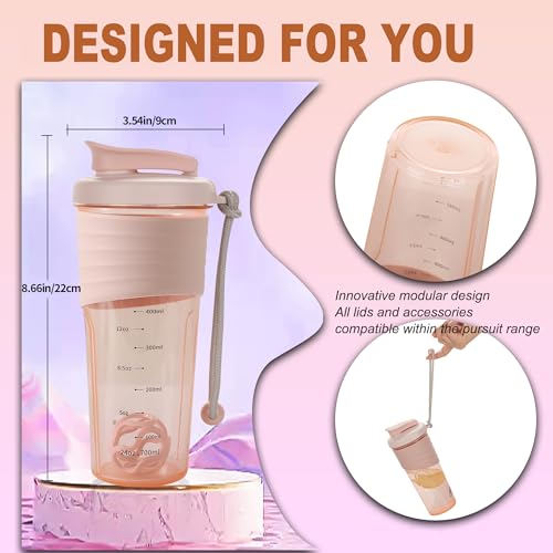Protein Shaker Bottle,Sports Blender Bottles for Protein Mixes with Whisk Ball,Mixer Bottle,Portable Pre Workout Whey Protein Drink Shaker Cup，Midnight Pink - color: Midnight Pink