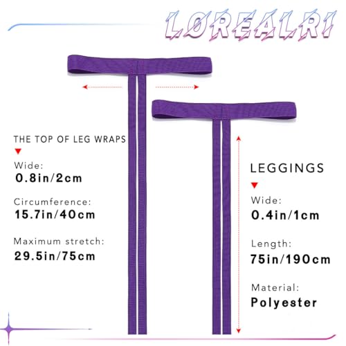 Rave Leg Wraps Elastic Garter Plus Size Leg Straps Music Festivals Outfits for Women - color: Purple