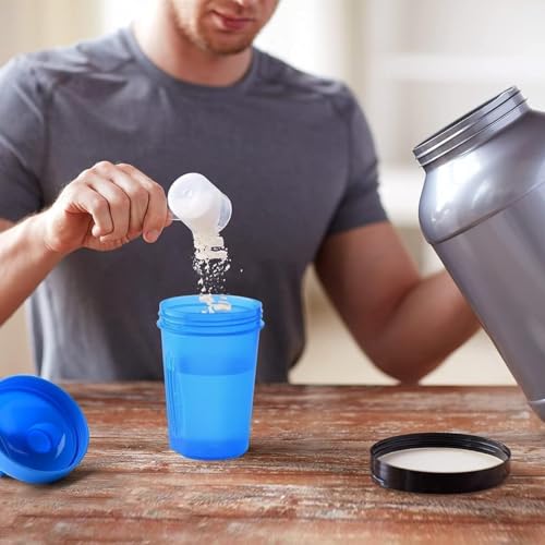 A Pure Pacific Blue 12Oz 400ml Made of PP5 | Small, Measurement Marks, Stainless Whisk Blender Mixer Ball, BPA Free, -4~248 Ã‚°F, Perfect for Nutrition, Protein, Keto, Juice Powder Shaking