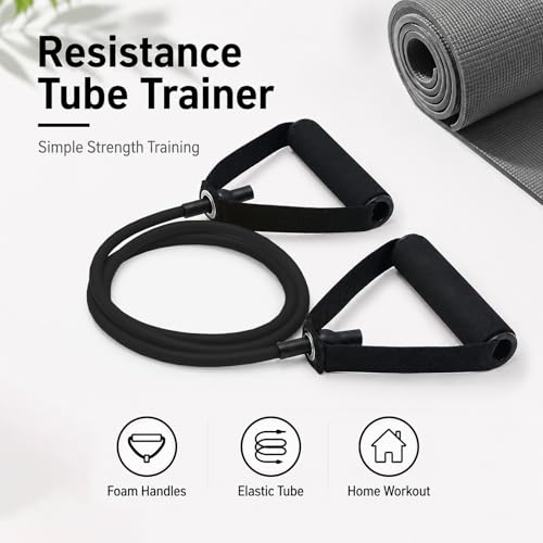 10-Pack Bulk Resistance Bands with Handles, Same Resistance Level, for Resistance Training, Physical Therapy, Home Workouts, Fitness & Pilates - color: Black 35-45LBS