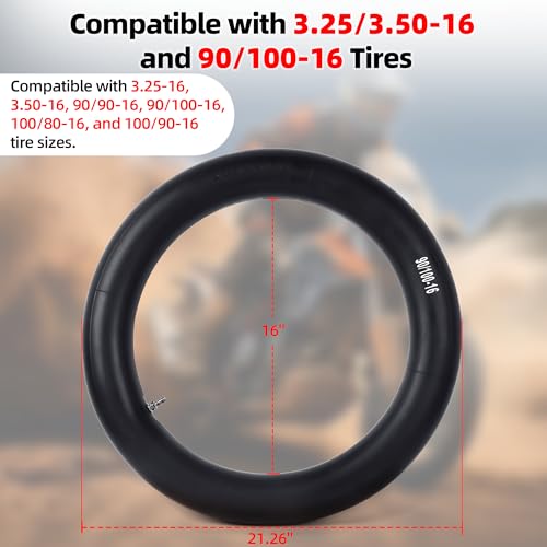 AR-PRO (2-Pack) 3.00-16 3.25/3.50-16 Inner Tubes for Dirt Bike and Off-Road Motorcycles – Heavy-Duty Butyl Rubber Tubes Compatible with 90/100-16 100/80-16 100/90-16 Tires with TR4 Straight Valve Stem - size: 3.25/3.50-16 (90/100-16)