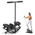 Rock Stepper for Exercise at Home, Rocking Stepper Side to Side | Rocker Stepper with Resistance Bands & Handlebar for Full Body Workout, Lateral Stepper Exercise Machine (Utility Patent) - color: Black
