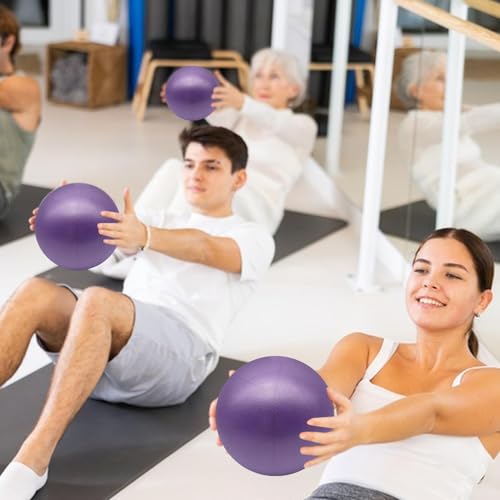 Yoga Ball Fitness Gym Yoga Equipment Rehabilitation Training Leg Thigh | Inflatable Small Excersing Ball Arm Belly Abdomen Butt for Home Fitness Offices Spa - color: P urple