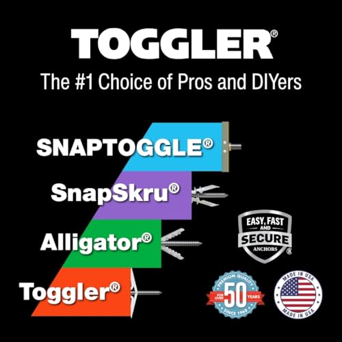 TOGGLER SNAPTOGGLE Drywall Anchor with Included Bolts for 1/4-20 Fastener Size; Holds up to 265 pounds Each in 1/2-in Drywall by TOGGLER (20 Pack) - size: 20 w/ Round Head Bolts