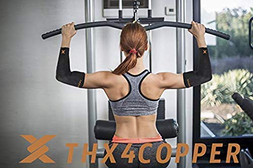 THX4COPPER Elbow Compression Sleeve(2 Pieces) - 1Copper Infused Support –Guaranteed Recovery Copper Elbow Brace-Idea for Workouts, Sports, Golfers, Tennis Elbow, Arthritis, Tendonitis-Large - size: Large (Pack of 2)