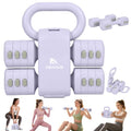 Abahub 2 in 1 Kettlebell & Dumbbell Set for Home Gym, Adjustable Weights Dumbbell Set with Kettlebell Grip Converter, Full Body Workout Kettlebell Set of 2 for Men Women - color: Purple