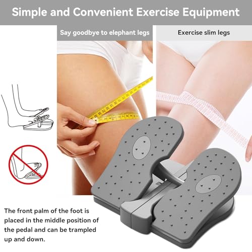 Mini Stepper Trainer, Reinforced Nylon Foot Stepper Exercise Machine Quiet Stair Stepper Foldable Leg Exerciser Peddle for Home Office - color: Grey