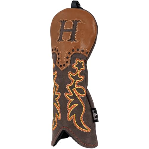 Craftsman Golf Cowboy Western Retro Brown Durable Golf Headcover Head Cover fits up to 460cc Driver for Fairway Wood Hybrids Rescue Putter Protector - style: Hybrid headcovr