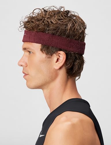 Nike Unisex Adult Swoosh Classic Headband - color: Dark team red/white