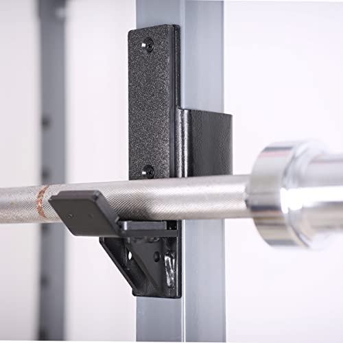 SYL Fitness J-Hooks for Squat/Power Rack - Available in 2"x2" and 3"x3", Heavy Duty J-Cups Barbell Holder with UHMW Pads - color: For 2"x2" Rack with 1" Hole